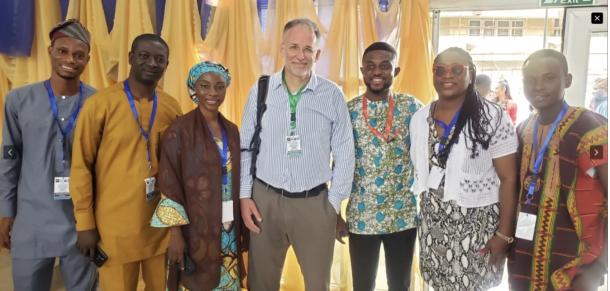 Brian Arbic (center) with 6 participants from the 2022 Coastal Ocean Environment Summer School in Nigeria